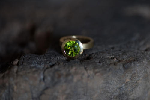 Edelstahlring mit Smaragd