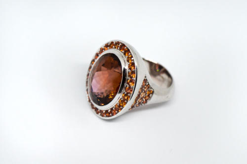 Edelstahlring mit Citrin