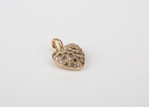 Rosegoldherz mit braunen Brillanten